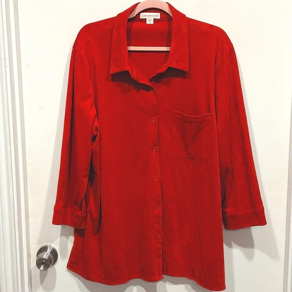 Coldwater Creek Orange Faux Suede Button Down Tunic Top Sz 2X-Lagenlook Artsy - Picture 1 of 7